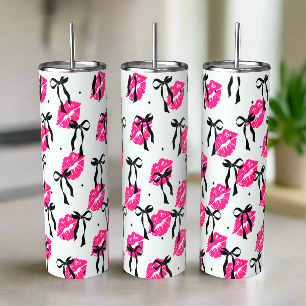 Bows & Kisses 20oz Skinny Tumbler